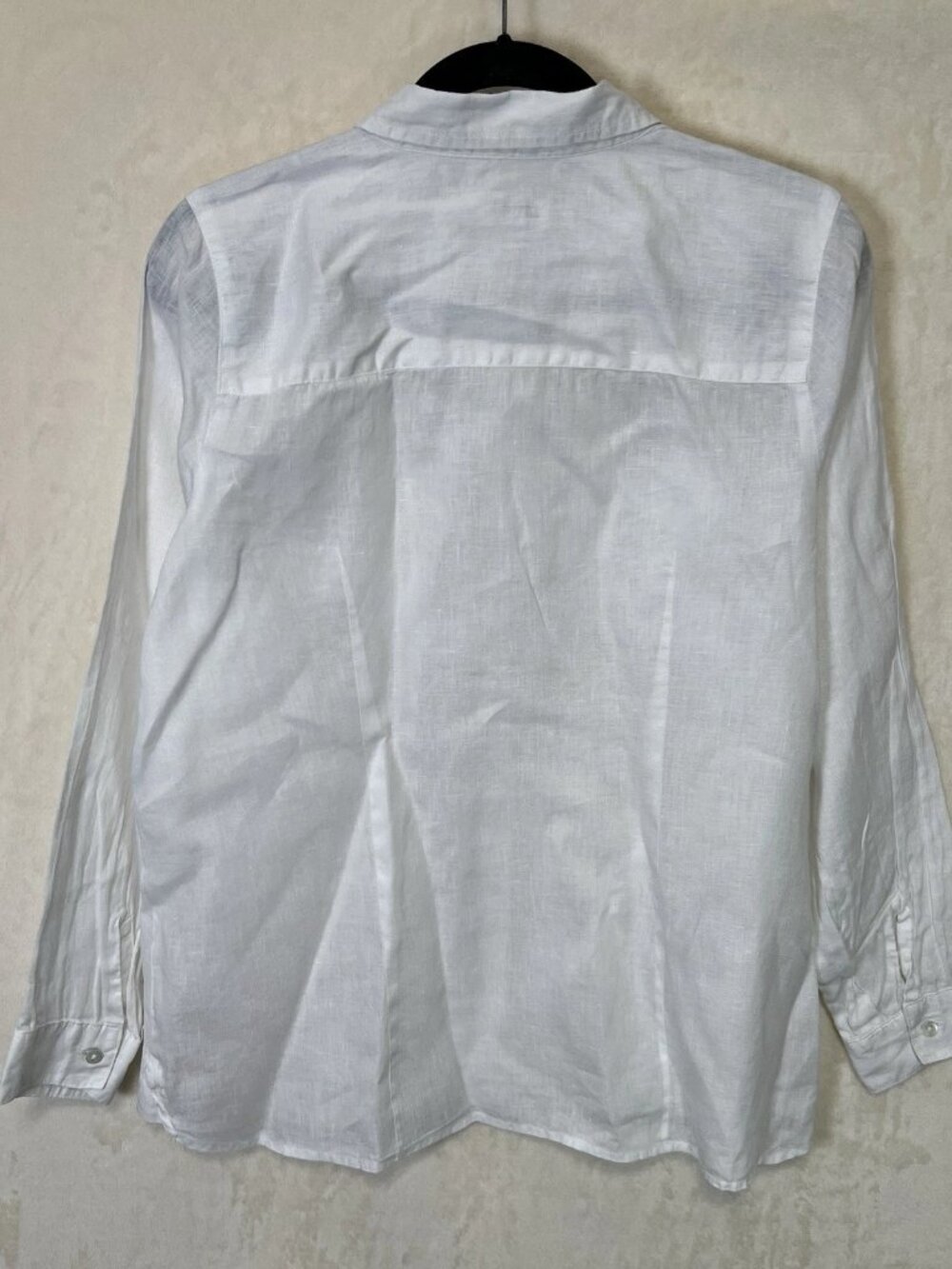 J Jill Love Linen Top Women’s M White Long Sleeve Button Up Beach Resort Cruise - Picture 2 of 9